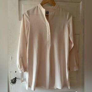 Anne Klein Elegant Cream Long Sleeve Tunic Blouse